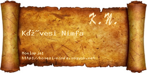 Kövesi Nimfa névjegykártya